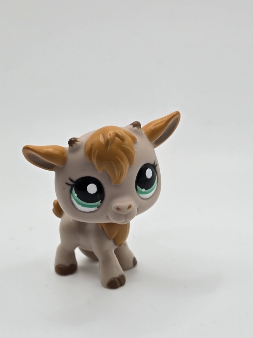 Littlest Pet Shop Authentic # 2299 Tan Brown Goat Teal Eyes LPS Hasbro